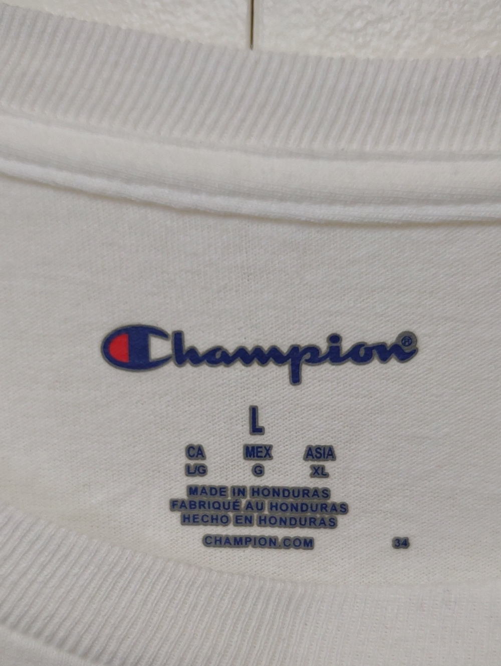 Champion White 100% Cotton SS UCSD Graphic Tee with Navy and Gold Lettering - Picture 4 of 8